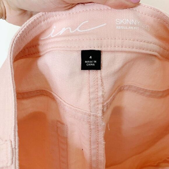 INC International Concepts INC Tulip-Hem Skinny Ankle Jeans (New Pale Blush, 4) - Picture 10 of 12